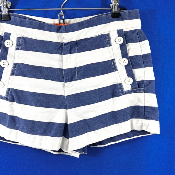 🔥2/$10 |•JOE FRESH•| Blue & White Striped Denim Jean Shorts Size 4 - Picture 2 of 11